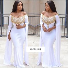 Jumpsuit For Prom, Random Clothing, African Wedding Attire, Beaded Evening Gowns, Kaftan Abaya, African Prom Dresses, African Wedding Dress, White Gown, Ankara Style