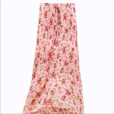 New With Tags Beautiful Zara Woman Long Floral Printed Skirt With Beads Feminine Maxi Skirt For The Beach, Zara Flowy Summer Maxi Skirt, Zara Summer Flowy Maxi Skirt, Zara Flowy Maxi Skirt For Summer, Feminine Long Beach Skirt, Zara Long Maxi Skirt For Spring, Feminine Long Skirt For Vacation, Zara Flowy Maxi Skirt For Vacation, Feminine Floral Print Maxi Skirt For Beach