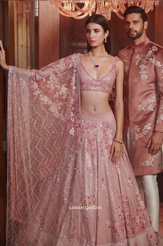 Rose pink sequins lehenga Pink Sequin Lehenga, Sawan Gandhi, Sequins Lehenga, Gold Lehenga, Indian Outfits Lehenga, Pink Lehenga, Indian Dresses Traditional, Traditional Indian Outfits