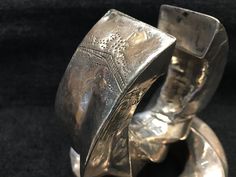 Tribal Silver Very Comfortable Cuff Nice Weight SOLD AS PAIR ONLY ! Tribal 1940's Antique Tribal Silver Bracelets RARE ! ! ANTIQUE COLLECTIBLE ETHNIC TRIBAL OLD SILVER This is such a Great Collectable Collection. Please Note ( Small wrist ) size 6 1/2 to 7 Yes ~ along with basic simplicity ~ It's all about you You deserve to know about my fabulous Treasure chest Heart Beat Handmade Tribal Jewelry, Statement Piece Jewelry, Art to Wear Jewelry, Fantastic Fine Leather Beaded Handbags, an array of t Unique Hand Cast Bracelets For Formal Occasions, Silver Polished Cuff Bracelet For Ceremonial Use, Silver Cuff Bracelet With Polished Finish For Ceremonial Use, Ceremonial Polished Cuff Bangle Bracelet, Ceremonial Bangle Cuff Bracelet With Polished Finish, Unique Cuff Bangle For Formal Occasions, Luxury Silver Cuff Bracelet For Ceremonial Wear, Unique Formal Cuff Bracelet Bangle, Unique Formal Cuff Bracelet