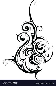 an abstract black and white design with swirls on the side, suitable to use as a