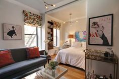 a living room filled with furniture and decor