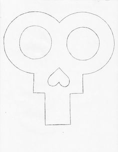 a drawing of a skull made out of paper