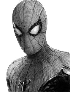 the amazing spider - man from the movie, which is currently being drawn in pencil