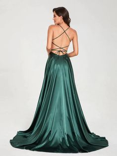 A-Line/Princess Spaghetti Straps Sleeveless Floor-Length Split Side Ba – Koutun Backless Bridesmaid Dress, Turquoise Bridesmaid Dresses, Corset Styles, Party Dresses Online, Bridesmaid Dresses Prom, Wholesale Dress, Fabric Silk, Wedding Bridesmaid Dresses, Wedding Party Dresses