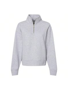 7 oz./yd, 65/35 cotton/polyester fleece. Relaxed fit. Super soft sueded finish. Drop shoulder detail. Ribbed cuffs and bottom hem.Women's Sueded Fleece Quarter-Zip Sweatshirt (Heather Grey) Grey         Women Clothing, size features are:Bust: ,Length: ,Sleeve Length: Fall Fleece Sweatshirt With Elastic Cuffs, Fall Half-zip Sweats With Ribbed Cuffs, Half-zip Sweats With Ribbed Cuffs For Fall, Cozy Half-zip Sweatshirt With Ribbed Cuffs, Fleece Sweats With Ribbed Cuffs For Fall, Oversized Quarter Zip, Shein Sweater, Fleece Quarter Zip, Women Sweatshirts