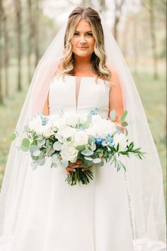 a woman in a wedding dress holding a bouquet