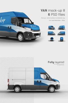 the van mockup is ready to be used in any type of vehicle or truck