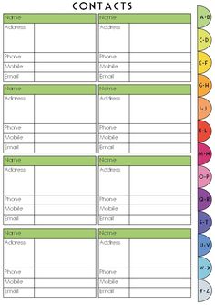 a printable worksheet with the words, contact and other things in it