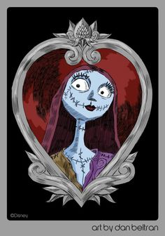 an image of a cartoon character in a heart shaped frame with the caption art by dan beltron