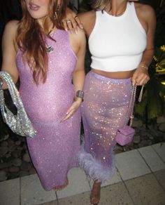 Sparkly Colorful Outfits, Glitter Aesthetic Outfits, Pastel Bachelorette Outfits, Glitter Fashion Aesthetic, Iridescent Rave Outfit, Colorful Glitz And Glam, Bachelorette Outfits, Knitwear Fashion, Festival Looks