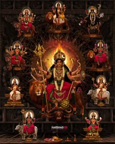 an image of the hindu god with many avatars