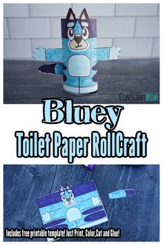 bluey toilet paper roll craft with instructions to make it