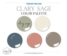 four different shades of clayy sage color palettes with the words clayy sage on them