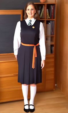 Gymslip School Uniform | Vintage School Uniform | Flickr School Uniform Girl, Preppy Look