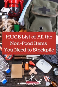 Non Food Items To Stockpile, Survival Food List Emergency Supplies, 3 Month Emergency Food Supply List, Food Supply Emergency, Best Foods To Stockpile For An Emergency, Prepper Ideas, Zombie Survival Kit, Homesteading Life, Emergency Preparedness Food