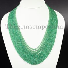 Stunning Rare! Zambian Emerald Necklace, Faceted Rondelle Beads Layers Necklace, Wedding Necklace Gift for Her, Healing Gemstone Necklace """Size - 2.5-4 mm Drilled Size - .40mm  Stone -  Zambian Emerald Style -  Rondelle Strand Length- 54 cm Total Layers - 13 """ Luxury Faceted Rondelle Emerald Necklace, Emerald Style, Zambian Emerald, Emerald Necklace, Emerald Gemstone, Layering, Natural Emerald, Gemstone Healing, Pricing Jewelry