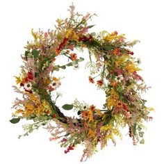 an image of a wreath with flowers on it