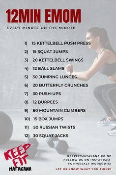 Workout, fitness 20 Min Emom Workout, At Home Emom Workout, Kettlebell Emom Workout, Full Body Emom Workout, Emom Kettlebell Workout, Emom Workout Weights, Crossfit Emom, Kettlebell Workout Routines, Emom Workout