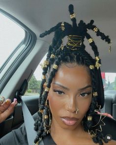 Loc Black Women Hairstyles, Locs With Alopecia, 90s Locs Hairstyles, Locs With Charms, Vacation Loc Styles, Large Braids, Free Sprit, Alopecia Hairstyles, Loc Hairstyles