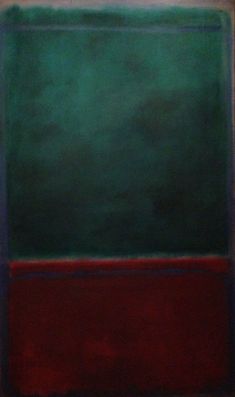 an abstract painting with red, green and blue colors