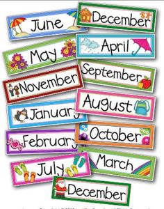 months of the year calendars for kids to use in their homeschool classroom