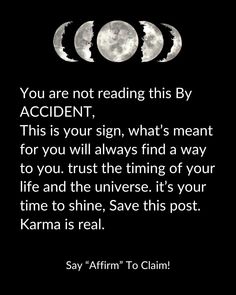 the moon and three phases with text that reads you are not reading this by accident