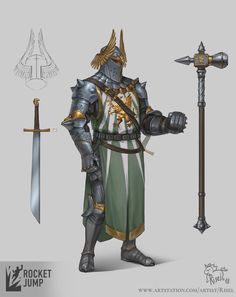 an image of a knight with two swords