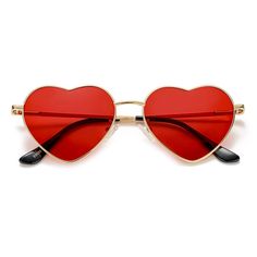 PRICES MAY VARY. ★ MATERIAL CHARACTERISTICS – These heart sunglasses have polarized lens with anti-glare coating, sturdy metal frame and solid stainless steel metal spring design hinges, adjustable soft anti-skid nose pads and exquisite temples, Your will be very comfortable wearing them for a long time! ★ STYLISH DESIGN – Lovely heart shaped silhouette and vintage style, these NIDOVIX sunglasses can go with any outfit and makeup, they are the perfect choice for daily wear or used as high fashio Rainbow Mirror, High Fashion Accessories, Heart Glasses, Wedding After Party, Red Sunglasses, Shaped Sunglasses, Heart Shaped Sunglasses, Metal Spring, Heart Sunglasses