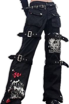 Punk Grunge Aesthetic, Cargo Jeans Black, Patchwork Aesthetic, Jeans Online Store, Fashion Patchwork, Aesthetic Streetwear, Punk Grunge, Aesthetic Women, Jeans Online