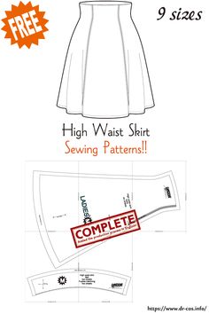 the sewing pattern for this skirt is very easy to sew