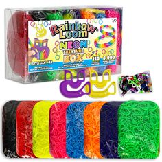 rainbow loom neon colors are in the package