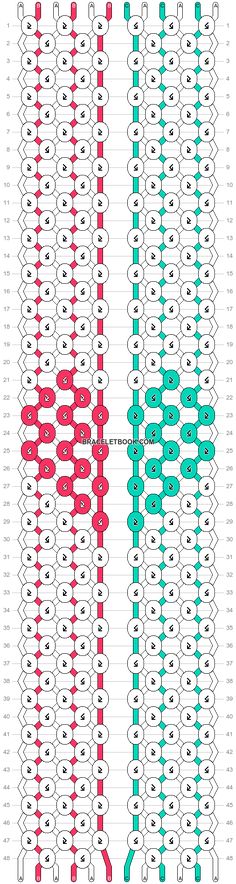 two rows of different colored lines with numbers on each side and the same row in red,