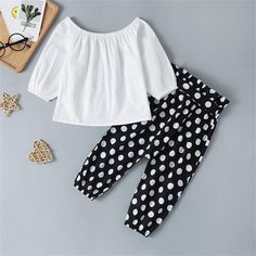 Baby Girls Polka Dot Long Sleeve Top & Pants - PrettyKid