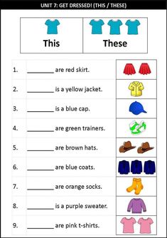 worksheet for kids to learn how to read clothes and dress them in english