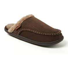 Treat your feet to the supportive comfort of these memory foam slippers that offer slip-on ease and outdoor-ready soles to you can wear them while lounging inside or hanging out in your yard. From Dearfoams. Slippers Brown, Foam Slippers, Coffee Sizes, Slide Slippers, Closed Toe Shoes, Cozy Fits, House Slippers, Rubber Heels, Mens Slippers