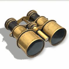 an old pair of binoculars on a white background