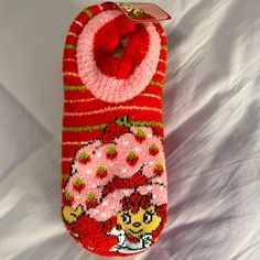 Super Cute Strawberry Shortcake Striped Sock Slippers Cute Strawberry Shortcake, Sock Slippers, Short Cake, Vintage Strawberry Shortcake, Vintage Strawberry, Cute Strawberry, Striped Socks, Slipper Socks, Strawberry Shortcake