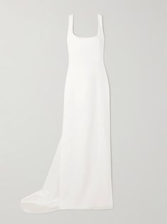 GALVAN Fiorentina draped satin gown | NET-A-PORTER Coctel Dress, White Dress Classy, Summer Style Guide, Dress Classy, Dress Flats, Ladies Tops, Satin Gown, Bridal Fashion, Long Dresses