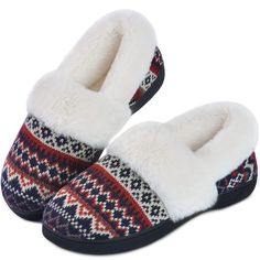 PRICES MAY VARY. 【WARM & COMFORT】Nordic themed colors and knitted upper makes the shoes fashion and outstanding. These Dena Lives slippers are lined with thickening faux bunny fur for an extra layer of warmth and moisture-wicking, which will keep your feet nice and toasty whether in socks or bare foot. In addition, there are three colors for you to choose. 【WARM & COMFORT】Nordic themed colors and knitted upper makes the shoes fashion and outstanding. These Dena Lives slippers are lined with thic Comfortable Winter Slippers For Home, White Winter Home Slippers, Winter Home Slippers, Comfy House, House Shoes, House Slippers, Dog Walking, Shoes Fashion, Womens Slippers