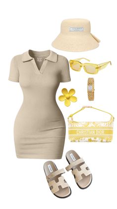 Classy Baddie Outfits Summer, Dress With Sandals Outfit, Baddie Summer Outfits Vacation, Vacation Aesthetic Outfit, Simple Baddie Outfits, Sunday Outfit, Errands Outfit