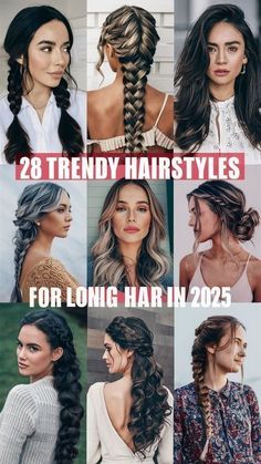 Long Hairstyles For Night Out, Long Hairstyle For Party, Stylish Hairstyles For Long Hair, 2025 Hairstyles, Easy Buns, Long Hairstyles Ideas, Quick Braids, New Year Hairstyle