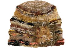 A fun beanie hat that reminds one of baked Alaska, the hat keeps you warm and makes you look extremely earthy-fashionable. With its handwoven style, the hat is made with wool and recycled silk or other fabric. It has a fleece lining that keeps your head comfy and has a cute pom-pom in the front. - Material: Wool (80% Wool, 20% Recycled Silk and other fabric, with Fleece Lining) - Length: 9 (inches) - Width: 9 (inches) - Hand wash gently in Cold Water - Hand knitted earthy wool hat with a pom-pom Brown Cloche Hat One Size For Winter, Brown Winter Cloche Hat, One Size, Brown Winter Cloche Hat One Size, Winter Brown Cloche Hat One Size, Brown Winter Cloche Hat, Adjustable Cozy Brown Hat, Brown One-size Bonnet, Bohemian Brown Yarn Beanie, Brown Bohemian Beanie One Size