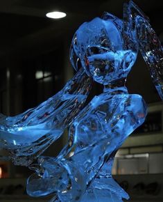 an ice sculpture in the shape of a woman