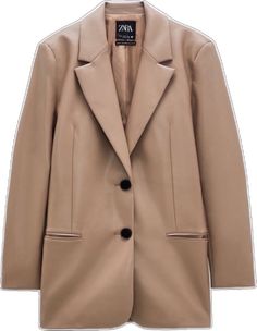 Elegant Leather Outerwear For Spring, Elegant Leather Spring Outerwear, Elegant Structured Leather Outerwear, Elegant Beige Leather Jacket For Winter, Zara Brown Business Blazer, Zara Brown Blazer For Business, Elegant Brown Spring Blazer, Elegant Tailored Leather Jacket For Spring, Elegant Leather Jacket With Lapel Collar For Spring