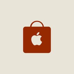 an apple bag on a beige background with the apple logo in the bottom right corner