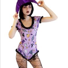 Halloween Adult Romper Bodysuit Onesie S-5xl Rave Bodysuit For Halloween, Fitted Purple Bodysuit For Loungewear, Romper Bodysuit, Shop Tops, The Body Shop, Purple Black, Purple And Black, Onesies, Topshop