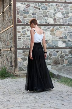 "This long skirt is suitable for any occasion. Patty, wedding, formal dinner. The skirt is set with shorts. Elastic waist. Front opening. The elastic waistband is always BLACK. Regardless of the skirt color. If you want to change black elastic tape with white, please email us. HEIGHT OF MODEL: 168 cm. / 5′ 6″ Size S All garments are handmade. Please provide your PHONE NUMBER for delivery EXPRESS delivery for ALL ORDERS Accessories are not for sale. If you have different measurements please infor Bridesmaid Skirt, Skirt Chiffon, Bridesmaid Skirts, Fairy Skirt, Wedding Skirt, High Waist Skirt, Skirt For Women, Bride Tribe, Chiffon Skirt