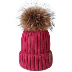 Item Type: Winter Hat
 	Gender: Women
 	Pattern Type: Solid
 	Material: Fur, Wool, Acrylic
 	Style: Casual
 	Diameter: 15 cm Fur Pom Pom Hat, Girl Beanie, Garnet Red, Winter Knit Hats, Winter Hats Beanie, Knit Beanie Hat, Pom Pom Hat, Fur Pom Pom, Girl With Hat