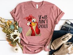 Chicjen Shirts, Funny Chicken Shirts For Women, Chicken Tee Shirts, Crazy Chicken Lady Shirt, Funny Chicken Tee Shirts, Chicken Gifts, Hen Chicken, Farm Eggs, Crazy Chicken Lady